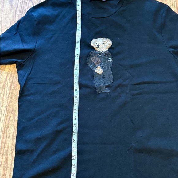 Polo Ralph Lauren Black Tee with Bear Embroidery purple label bear rare - Picture 6 of 6